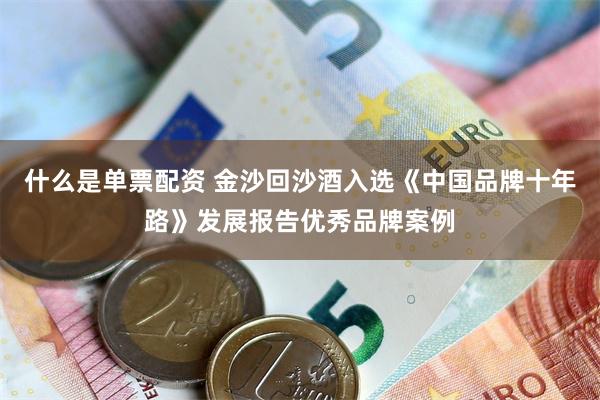什么是单票配资 金沙回沙酒入选《中国品牌十年路》发展报告优秀品牌案例