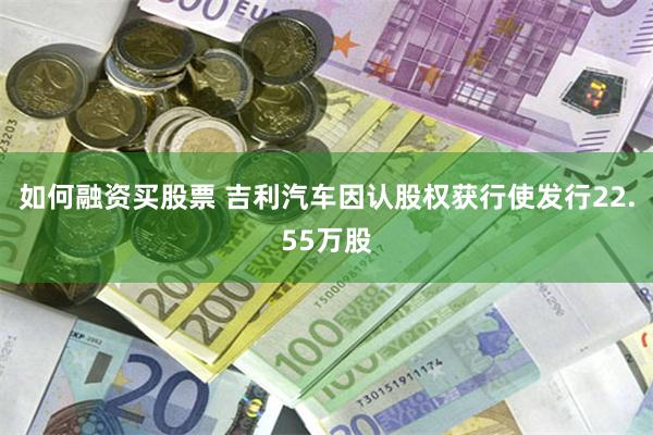 如何融资买股票 吉利汽车因认股权获行使发行22.55万股