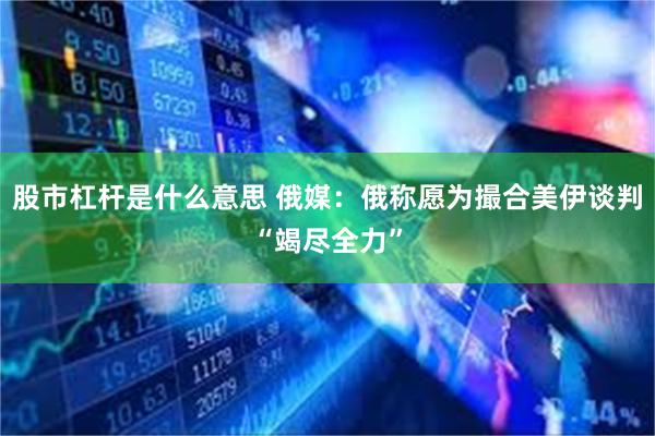股市杠杆是什么意思 俄媒：俄称愿为撮合美伊谈判“竭尽全力”