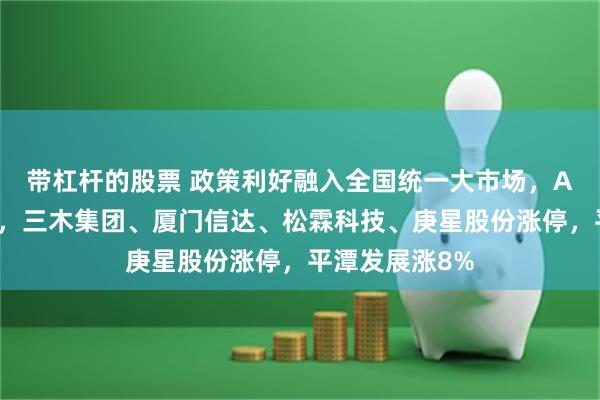 带杠杆的股票 政策利好融入全国统一大市场，A股福建股大涨，三木集团、厦门信达、松霖科技、庚星股份涨停，平潭发展涨8%
