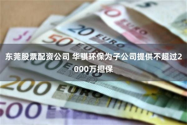 东莞股票配资公司 华骐环保为子公司提供不超过2000万担保
