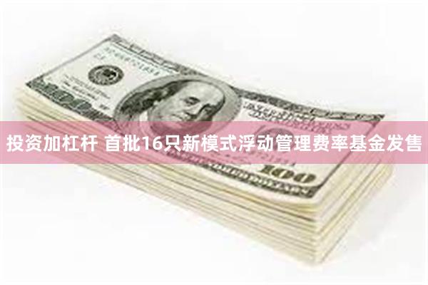 投资加杠杆 首批16只新模式浮动管理费率基金发售