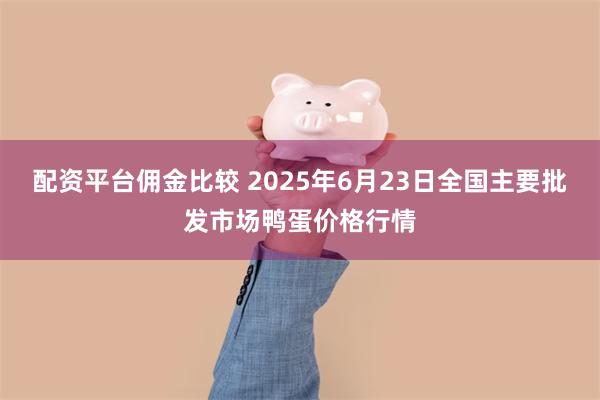 配资平台佣金比较 2025年6月23日全国主要批发市场鸭蛋价格行情