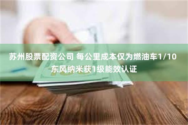 苏州股票配资公司 每公里成本仅为燃油车1/10 东风纳米获1级能效认证