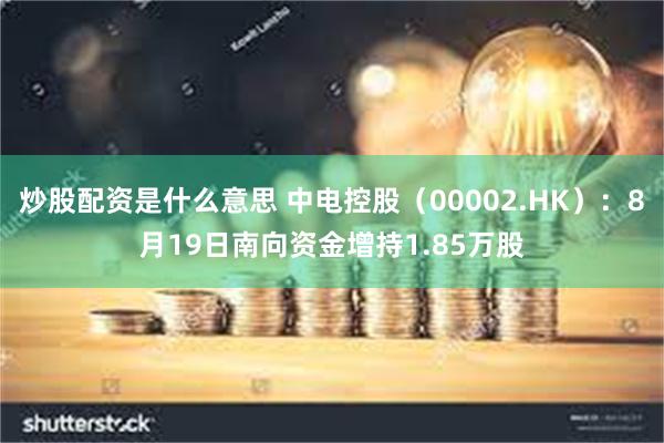 炒股配资是什么意思 中电控股（00002.HK）：8月19日南向资金增持1.85万股